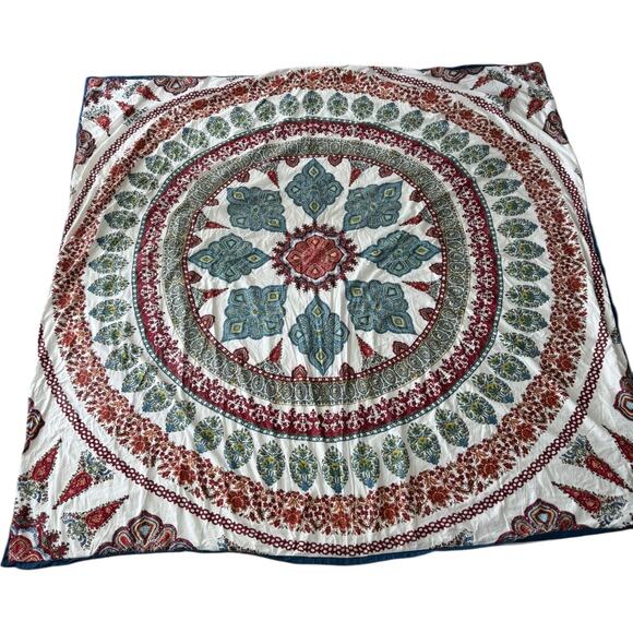 Pottery Barn Aurora Medallion Queen / Full Duvet Multicolored cotton 92 X 88" - Picture 4 of 16